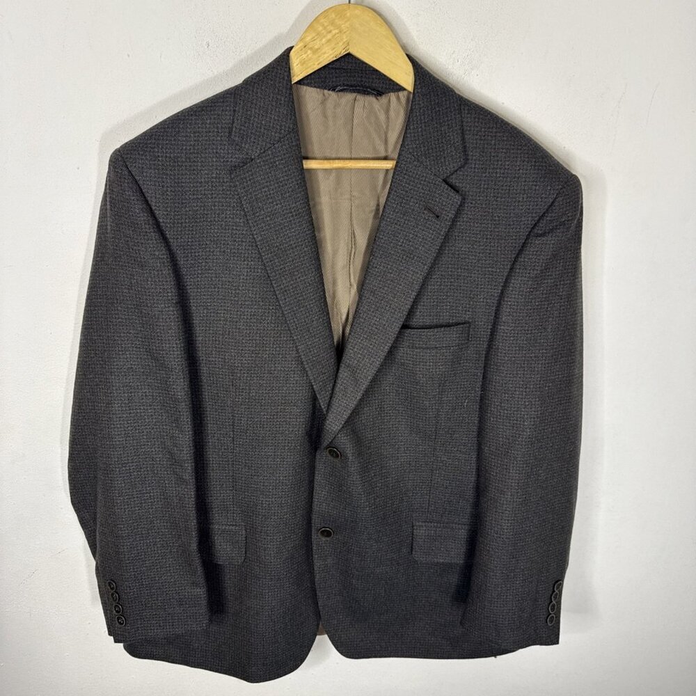 Angelico for S. Cohen 44S Wool Sport Coat Blazer Gray Subtle Check Italy‎ Fabric